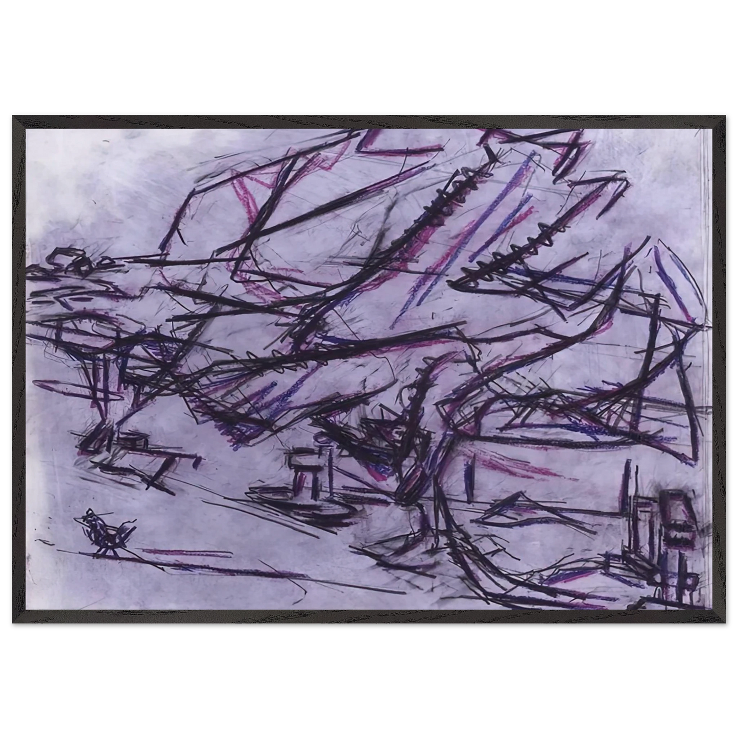 TREE AT TRETIRE - Frank Auerbach 70x100 cm / 28x40 inches Framed Art Print – Black Wooden Frame