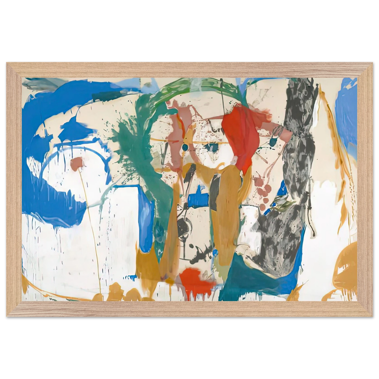 Helen Frankenthaler - Madridscape, 1959- Wall Art - 60x80 cm / 24x32 inches - Premium Wooden Framed Poster With Fine Art Paper-canvas - Wood frame