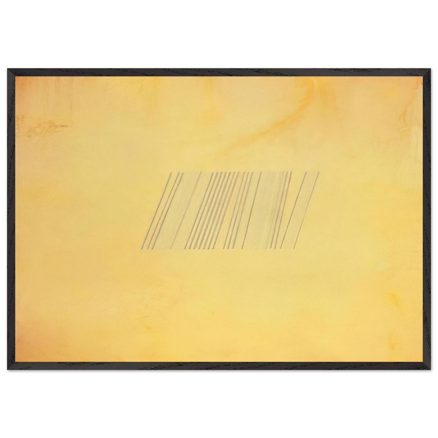 Blue Line Painting - 1969 - Ronnie Landfield 70x100 cm / 28x40 inches Framed Art Print – Black Wooden Frame