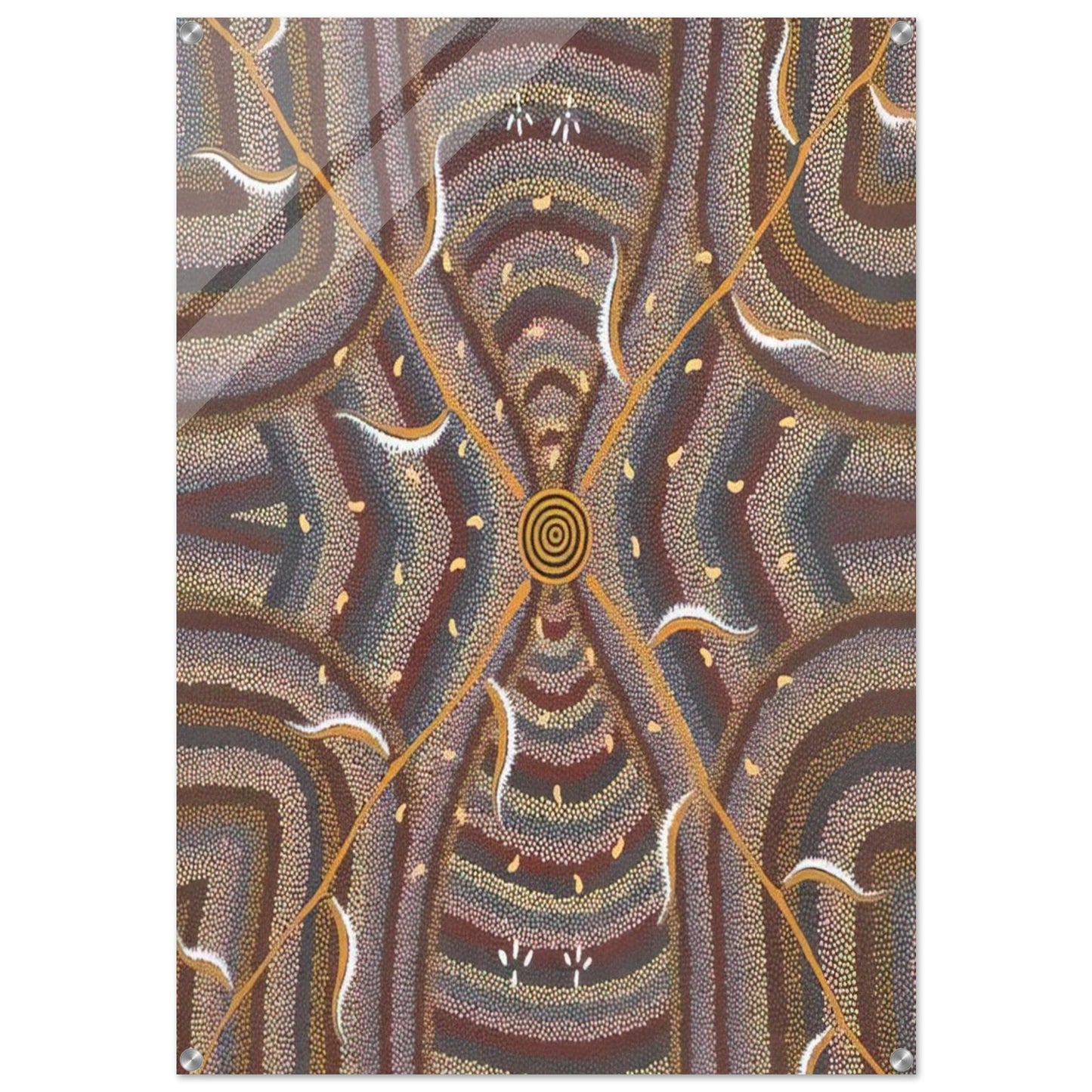 Untitled - 1987 - Clifford Possum Tjapaltjarri Acrylic Print - 70x100 cm / 28x40″ inches | Clifford Possum Tjapaltjarri Wall Art | Clifford Possum Tjapaltjarri Prints