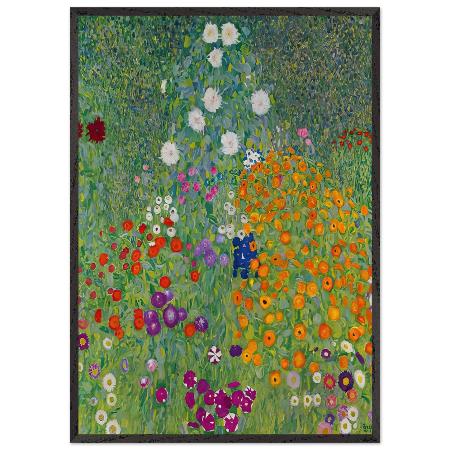 BLUMENGARTEN 1907 - Gustav Klimt 70x100 cm / 28x40 inches Framed Art Print – Black Wooden Frame