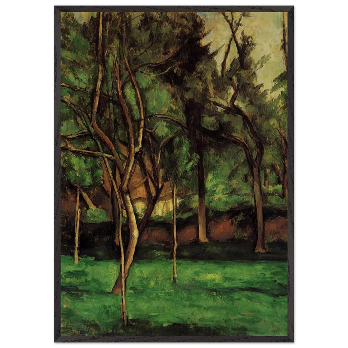 ORCHARD N2 - Paul Cezanne 70x100 cm / 28x40 inches Framed Art Print – Black Wooden Frame