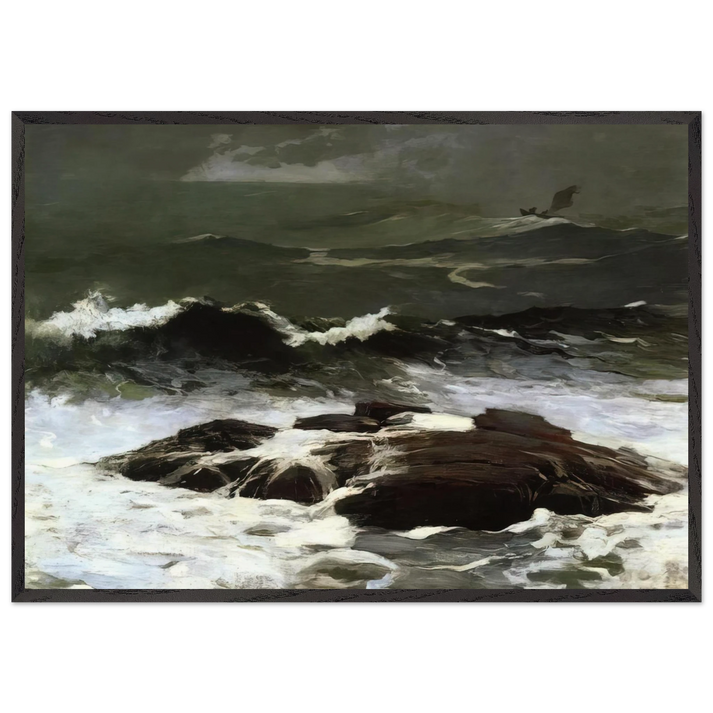 SUMMER SQUALL 1904 - Winslow Homer 70x100 cm / 28x40 inches Framed Art Print – Black Wooden Frame