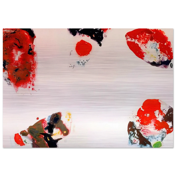 Berlin Red - Sam Francis Brushed Aluminum Print - 70x100 cm / 28x40 inches | Sam Francis Aluminum Print | Sam Francis Prints