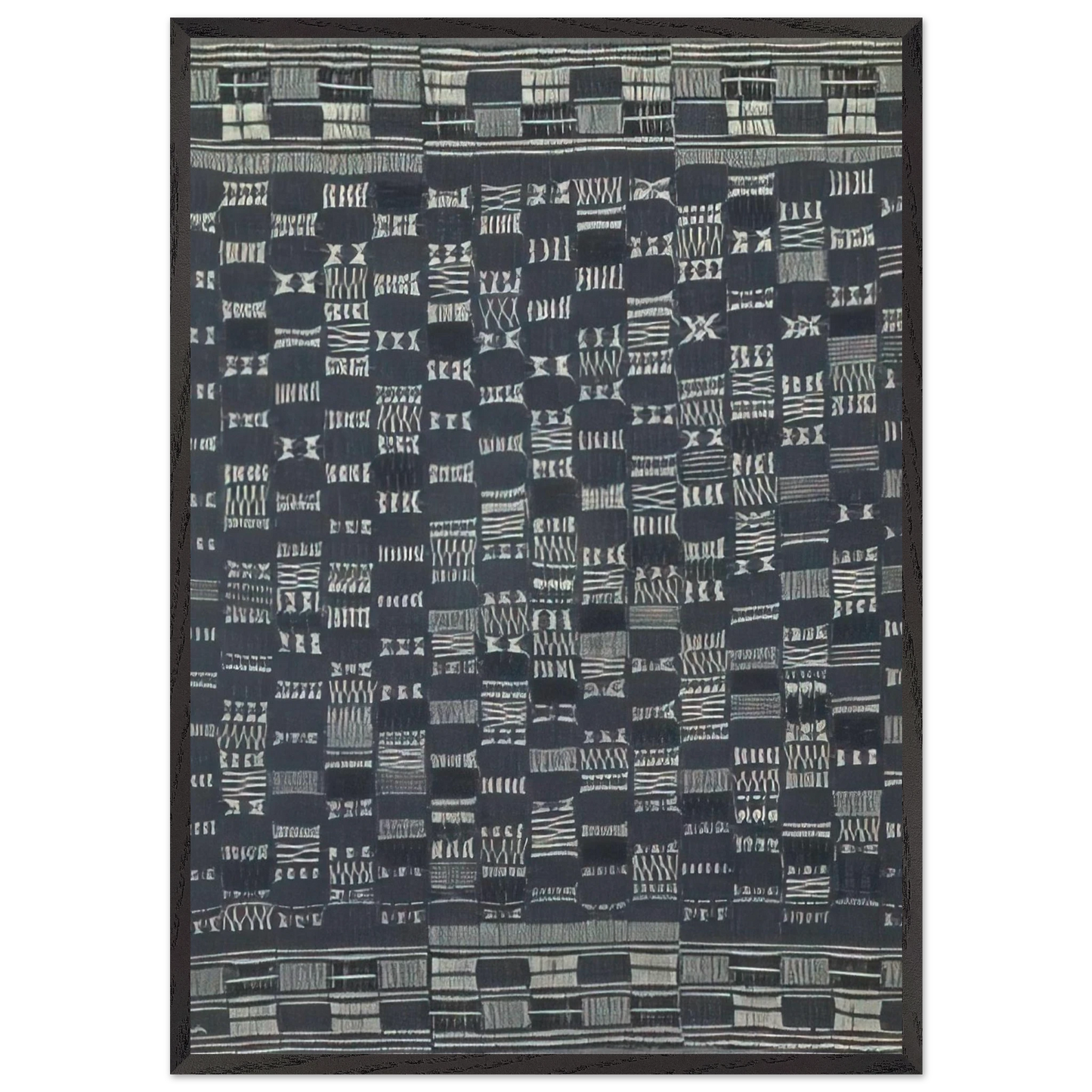THICKLY SETTLED 1957 - Anni Albers 70x100 cm / 28x40 inches Framed Art Print – Black Wooden Frame