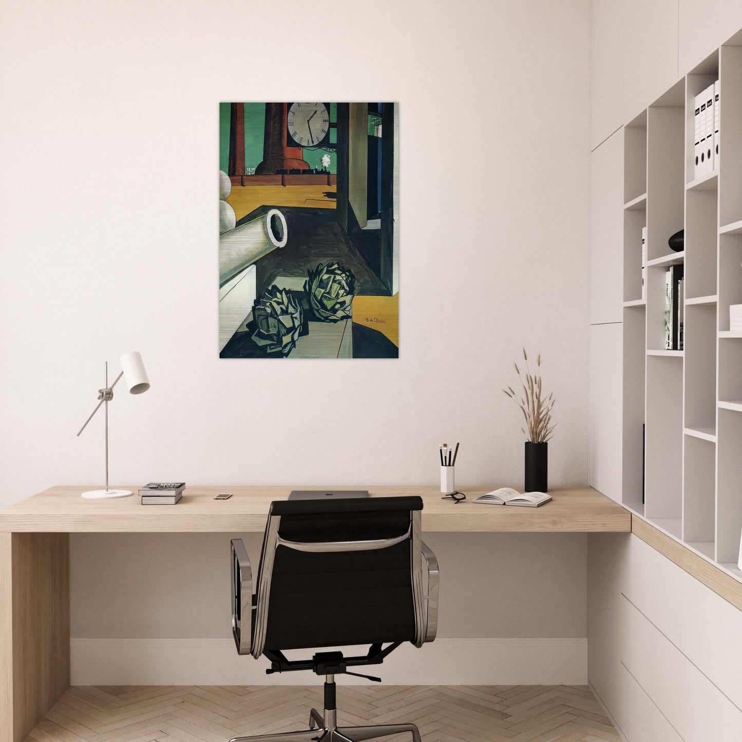 THE CONQUEST OF THE PHILOSOPHER 1914 - Giorgio de Chirico Brushed Aluminum Print - 70x100 cm / 28x40 inches | Giorgio de Chirico Aluminum Print | Giorgio de Chirico Prints