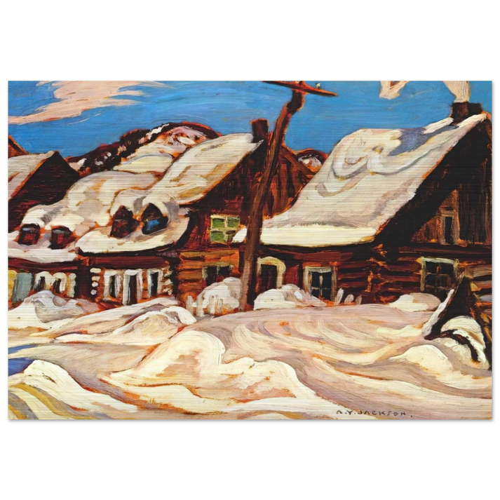 Houses, St. Urbain - 1934 - A.Y. Jackson Brushed Aluminum Print - 70x100 cm / 28x40 inches | A.Y. Jackson Aluminum Print | A.Y. Jackson Prints