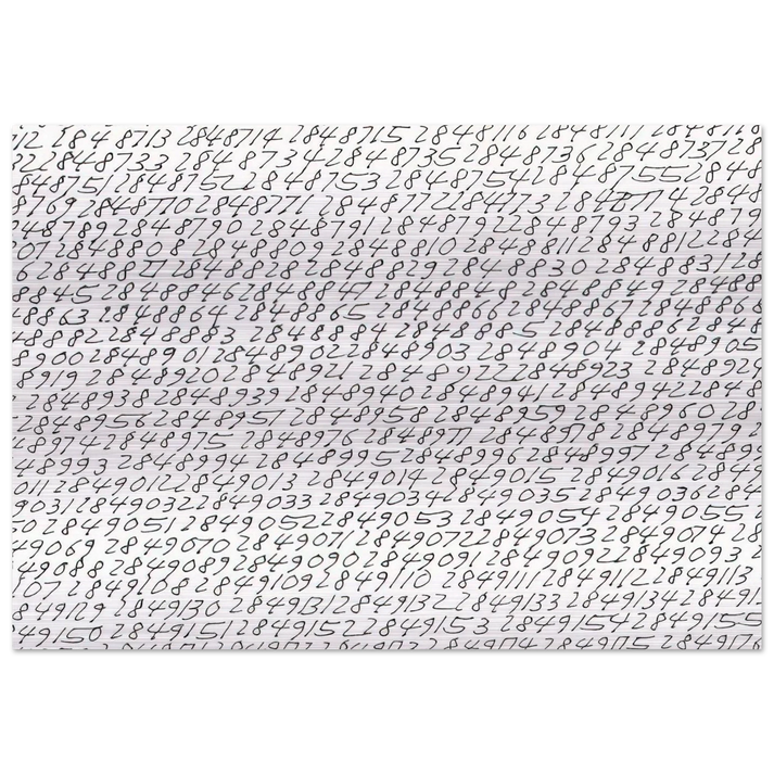 19651 - ∞, Detail - Conceptual Art - Roman Opalka Brushed Aluminum Print - 70x100 cm / 28x40 inches | Roman Opalka Aluminum Print | Roman Opalka Prints