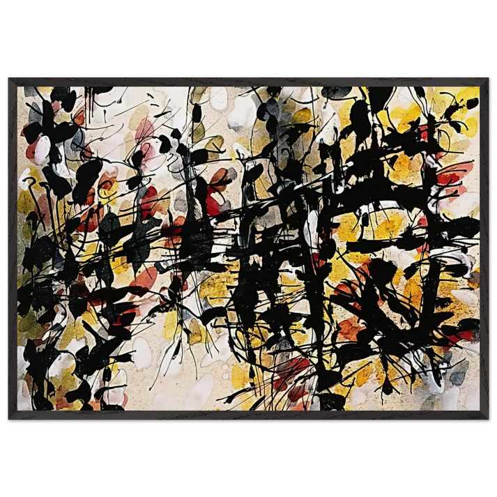 Untitled N9 - Jean-Paul Riopelle 70x100 cm / 28x40 inches Framed Art Print – Black Wooden Frame
