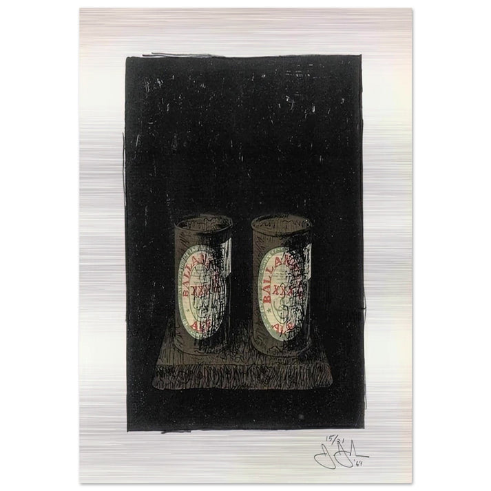 ALE CANS 1964 1 - Jasper Johns Brushed Aluminum Print - 70x100 cm / 28x40 inches | Jasper Johns Aluminum Print | Jasper Johns Prints