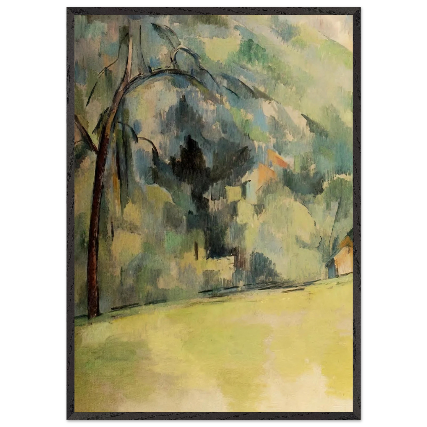 Morning in Provence - Paul Cezanne 70x100 cm / 28x40 inches Framed Art Print – Black Wooden Frame