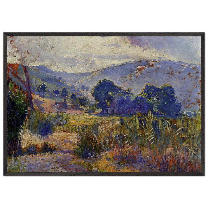 Cabasson Landscape study - Henri-Edmond Cross 70x100 cm / 28x40 inches Framed Art Print – Black Wooden Frame