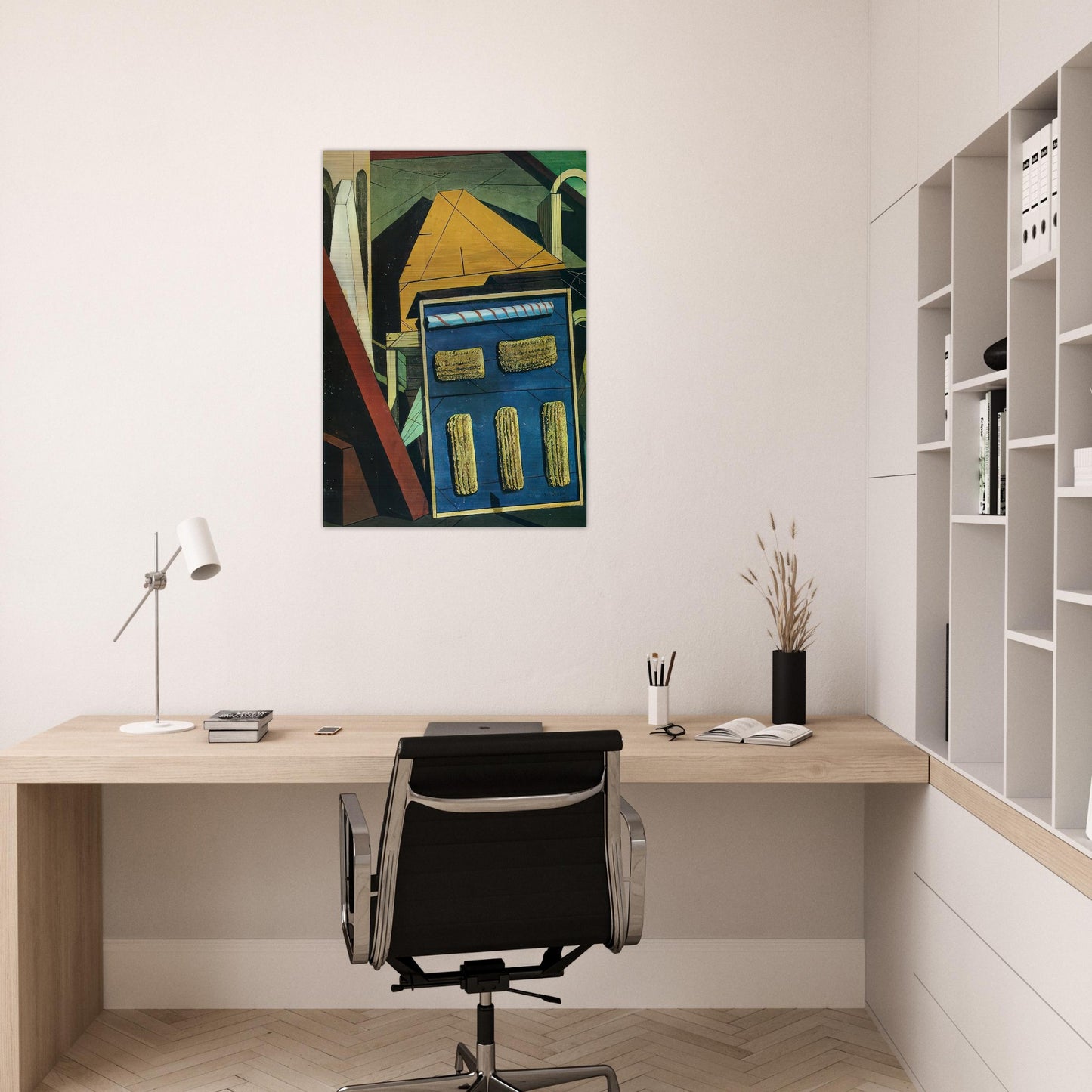 THE GENTLE AFTERNOON 1916 - Giorgio de Chirico Brushed Aluminum Print - 70x100 cm / 28x40 inches | Giorgio de Chirico Aluminum Print | Giorgio de Chirico Prints