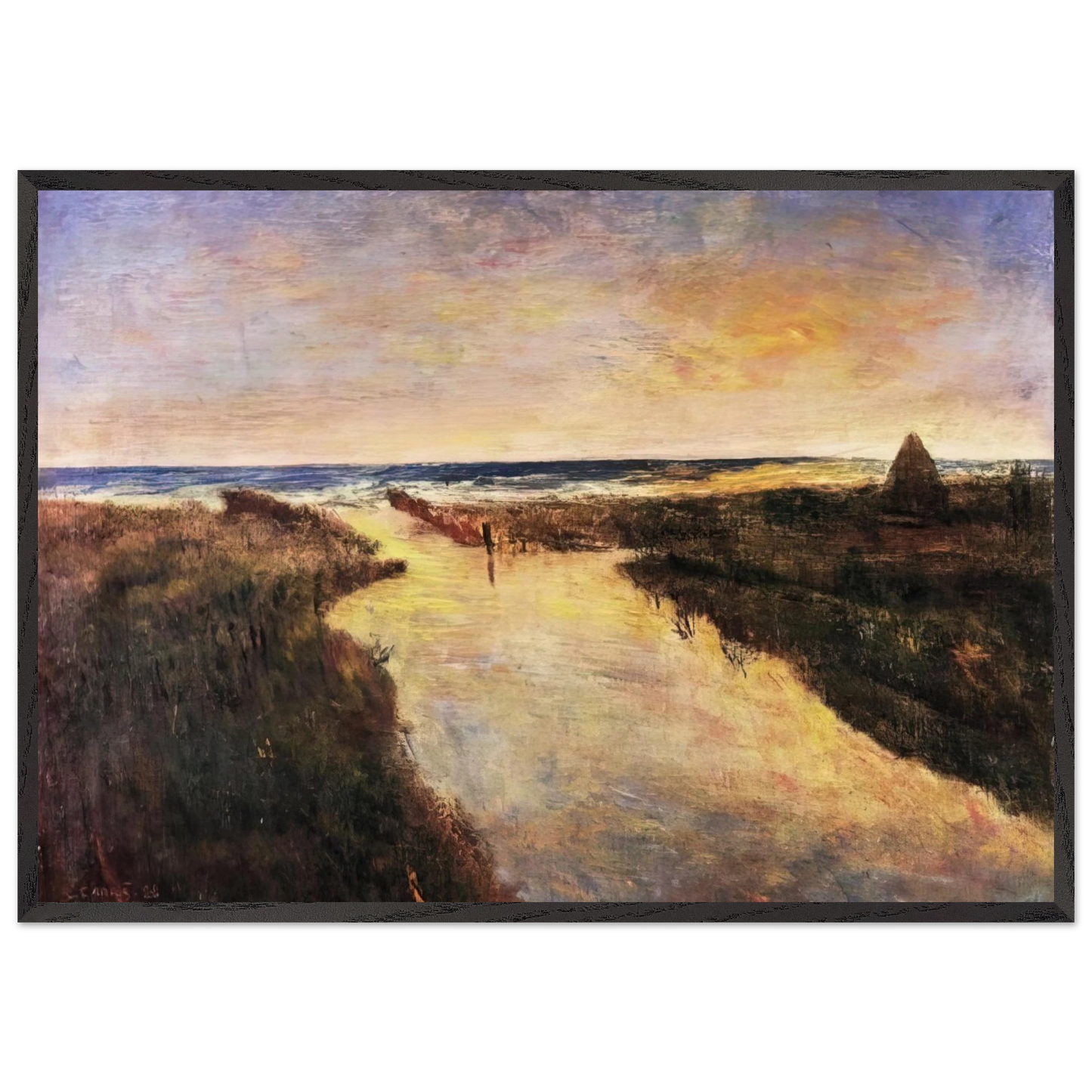 FOCE DEL CINQUALE 1928 - Carlo Carra 70x100 cm / 28x40 inches Framed Art Print – Black Wooden Frame