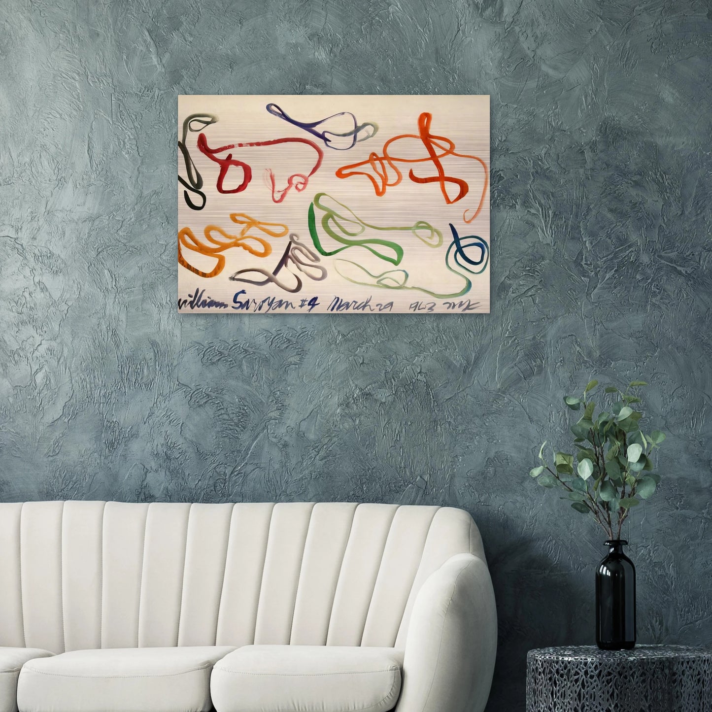 # 9 - 1963 - William Saroyan Brushed Aluminum Print - 70x100 cm / 28x40 inches | William Saroyan Aluminum Print | William Saroyan Prints