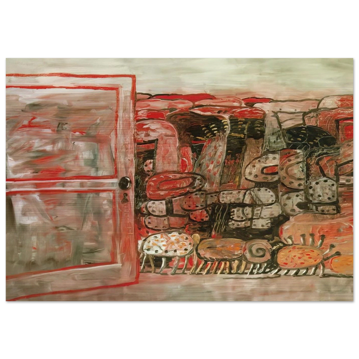 ENTRANCE - Philip Guston Brushed Aluminum Print - 70x100 cm / 28x40 inches | Philip Guston Aluminum Print | Philip Guston Prints