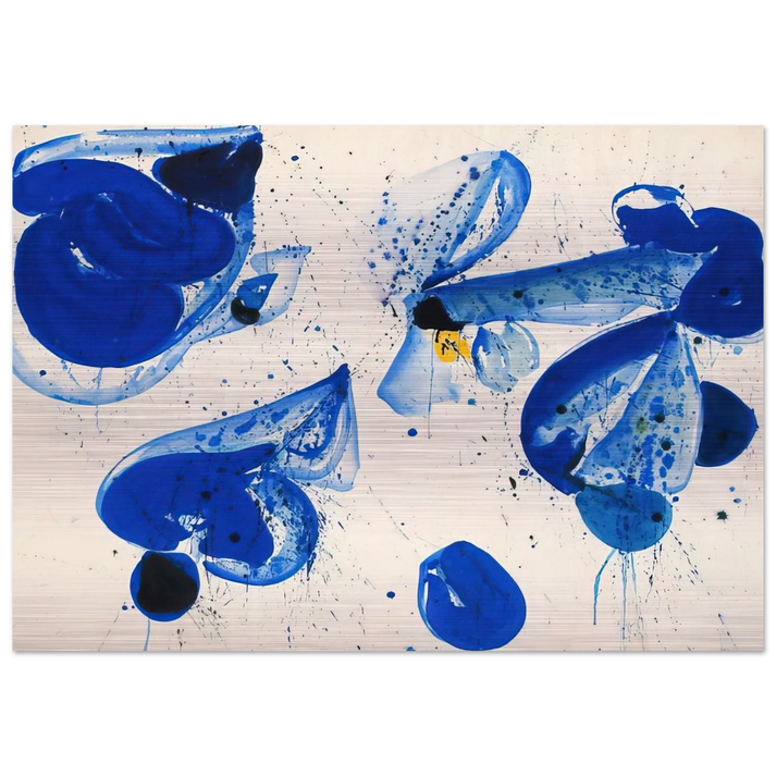 Untitled Blue Balls from Cross #9 - Sam Francis Brushed Aluminum Print - 70x100 cm / 28x40 inches | Sam Francis Aluminum Print | Sam Francis Prints