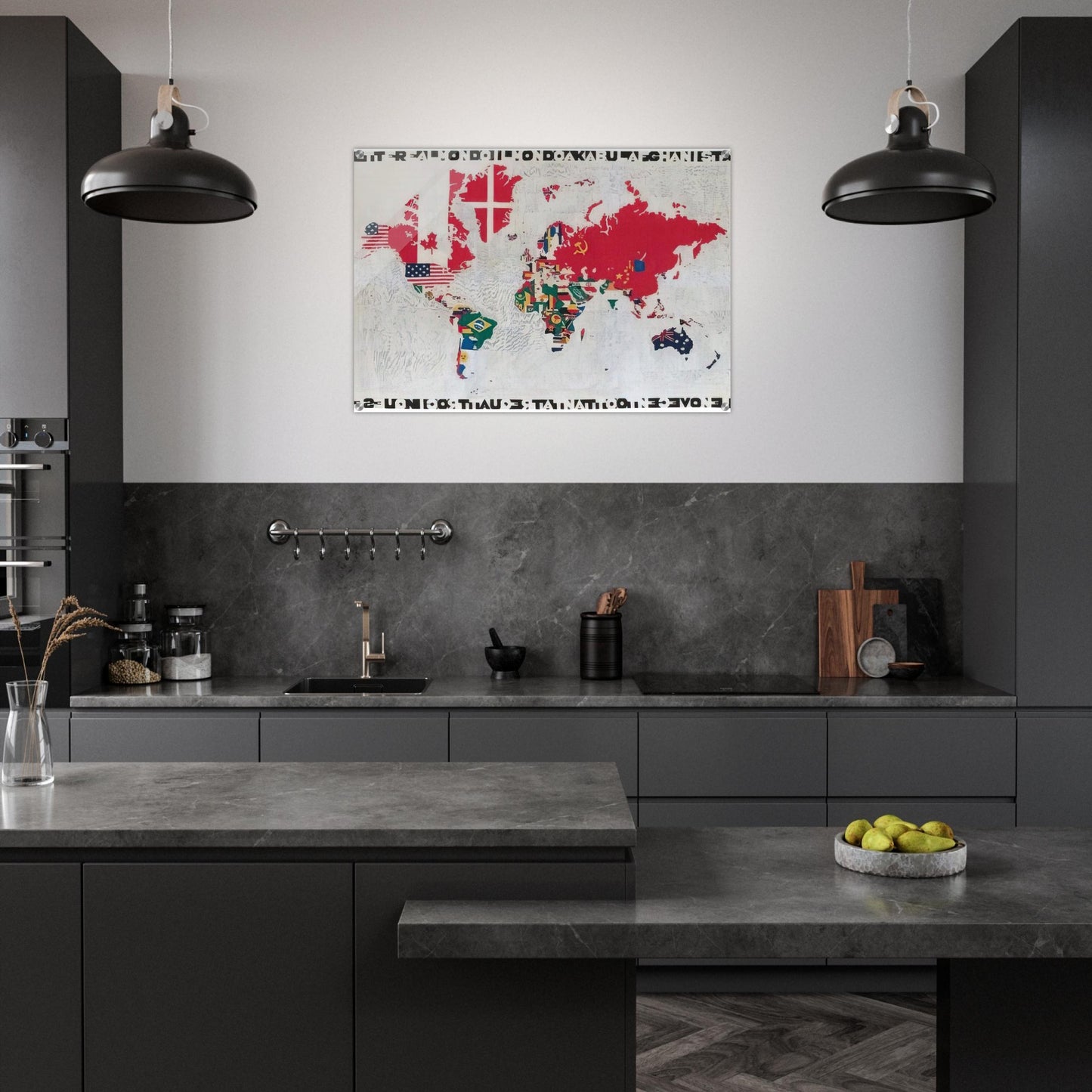 MAPPA 1983 - Alighiero Boetti Acrylic Print - 70x100 cm / 28x40″ inches | Alighiero Boetti Wall Art | Alighiero Boetti Prints