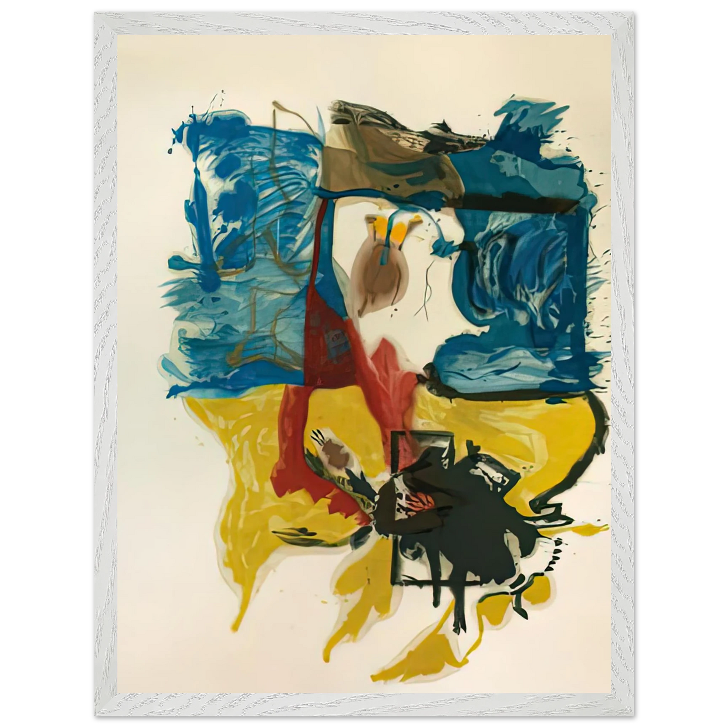 Helen Frankenthaler - Beach Scene, 1961- Wall Art - 60x80 cm / 24x32 inches - Premium Wooden Framed Poster With Fine Art Paper-canvas - Wood frame