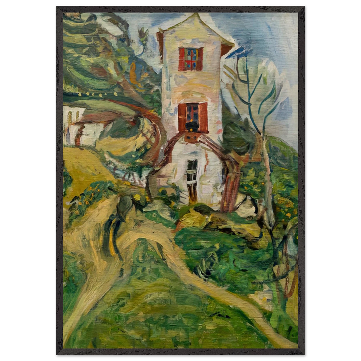WHITE HOUSE 1918 - Chaim Soutine 70x100 cm / 28x40 inches Framed Art Print – Black Wooden Frame