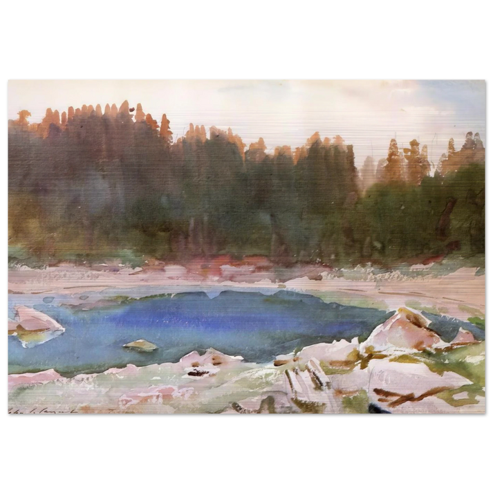 Lake in the Tyrol - John Singer Sargent Brushed Aluminum Print - 70x100 cm / 28x40 inches | John Singer Sargent Aluminum Print | John Singer Sargent Prints