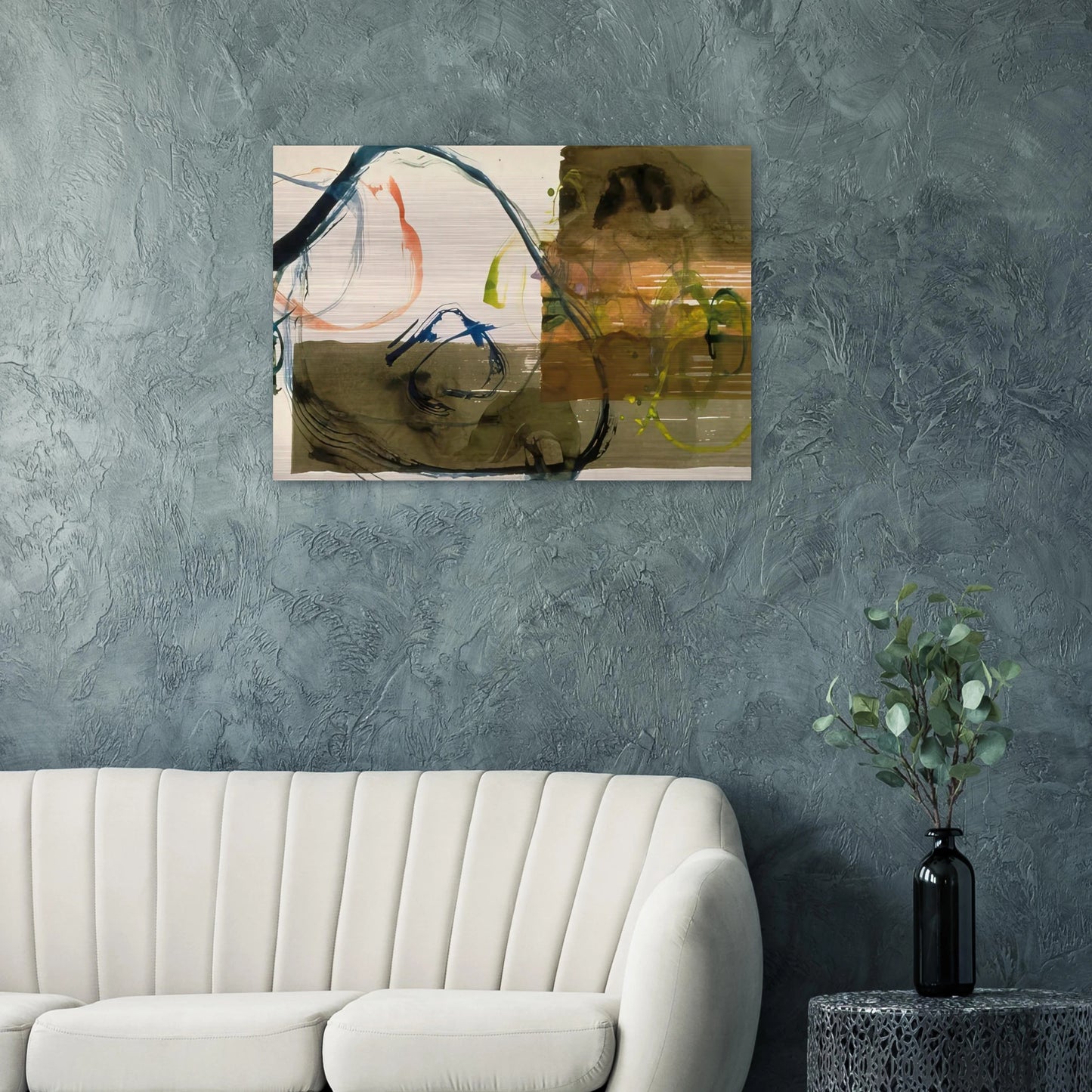 New River Watercolor, Series I, #5 - 1988 - John Cage Brushed Aluminum Print - 70x100 cm / 28x40 inches | John Cage Aluminum Print | John Cage Prints