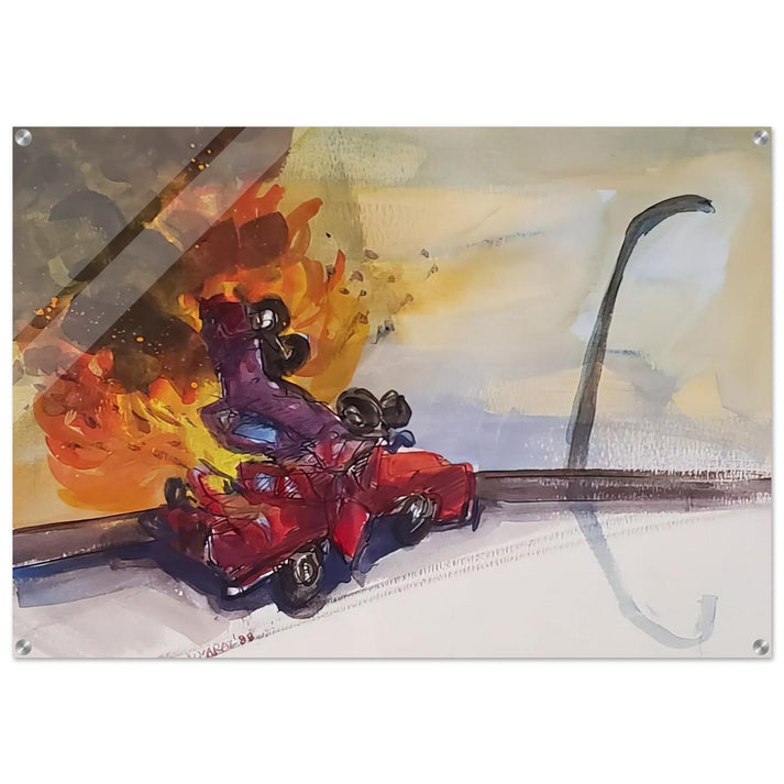 Pile Up Crash - 1984 - Carlos Almaraz Acrylic Print - 70x100 cm / 28x40″ inches