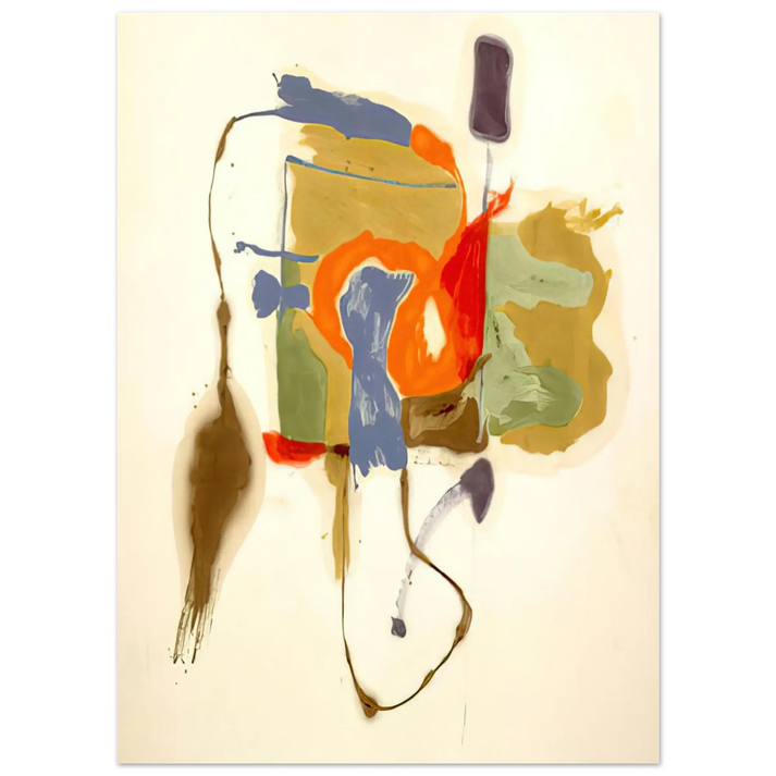 Helen Frankenthaler - Blue Form in a Scene - 1961 Wall art - 45x60 cm / 18x24 Inches - Premium Wooden Framed Poster With Fine Art Paper - Wood frame
