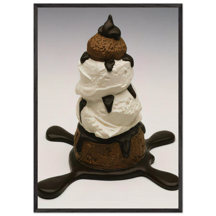 PROFITEROLE 1990 - Claes Oldenburg 70x100 cm / 28x40 inches Framed Art Print – Black Wooden Frame