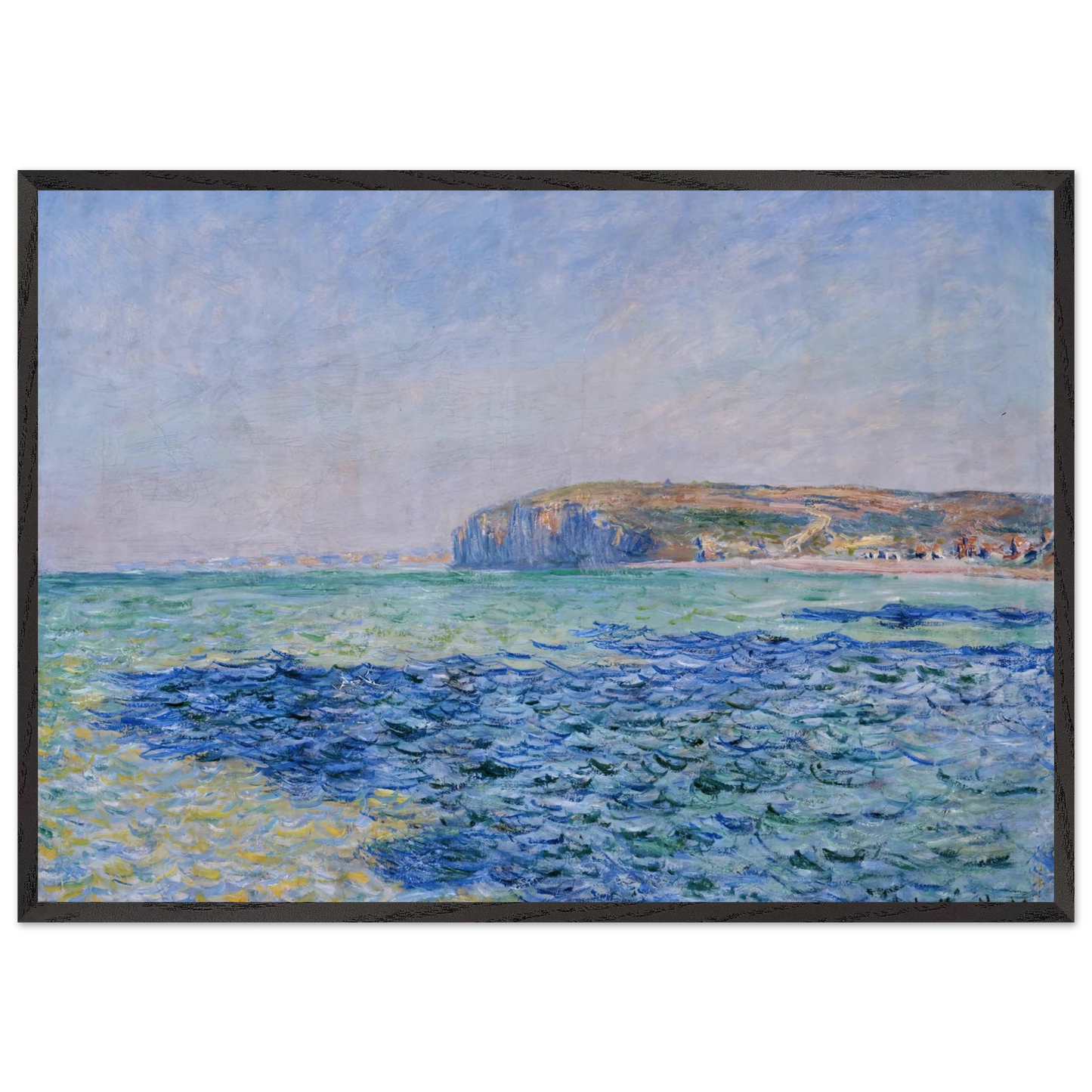 Shadows on the Sea at Pourville - claude monet 70x100 cm / 28x40 inches Framed Art Print – Black Wooden Frame