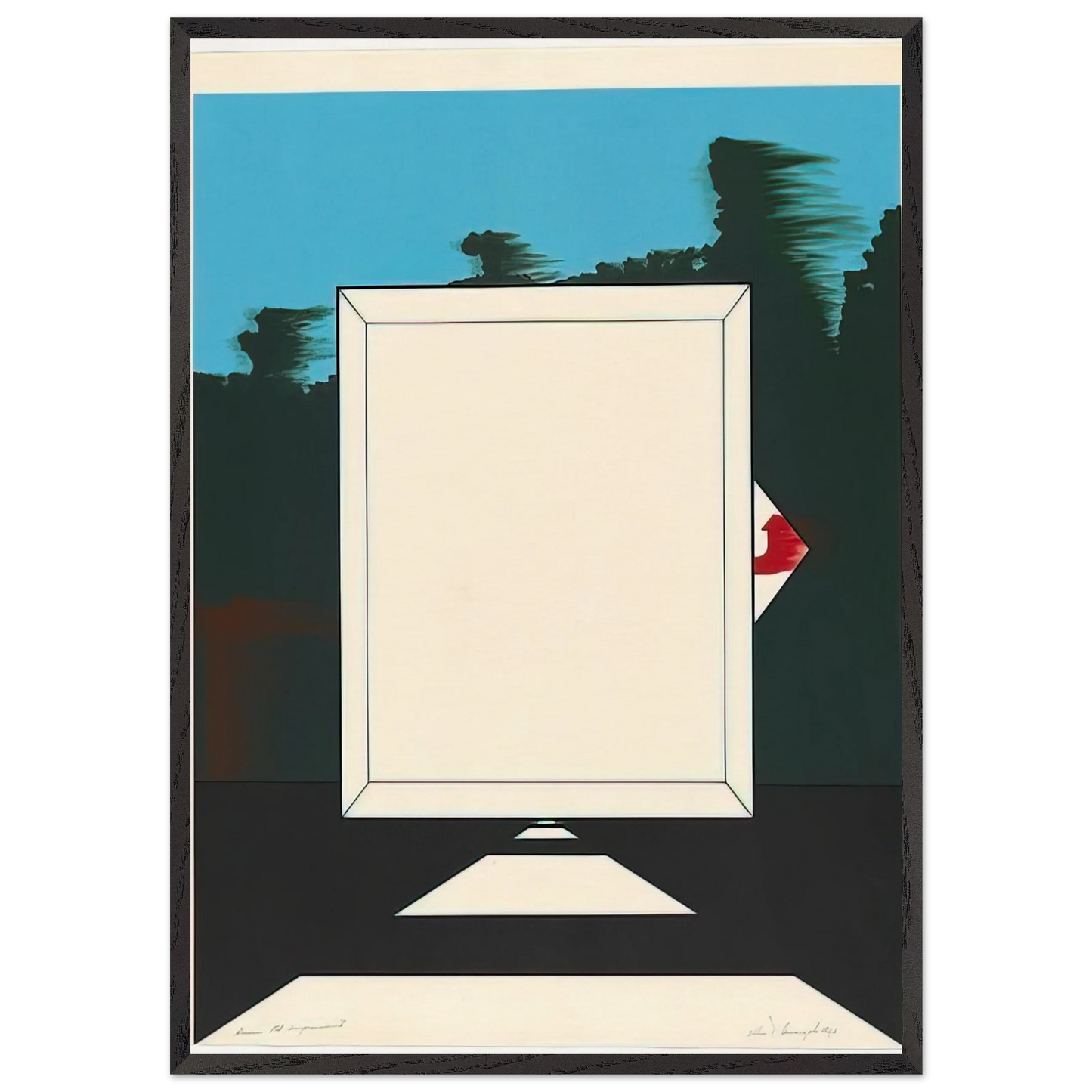 Untitled - 1966 N4 - Allan D Arcangelo 70x100 cm / 28x40 inches Framed Art Print – Black Wooden Frame