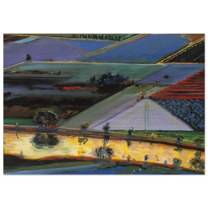 Farm Channel - 1996 - Wayne Thiebaud Brushed Aluminum Print - 70x100 cm / 28x40 inches | Wayne Thiebaud Aluminum Print | Wayne Thiebaud Prints