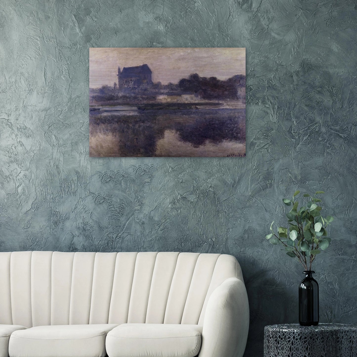 Vernon Church in Fog - claude monet Brushed Aluminum Print - 70x100 cm / 28x40 inches | claude monet Aluminum Print | claude monet Prints