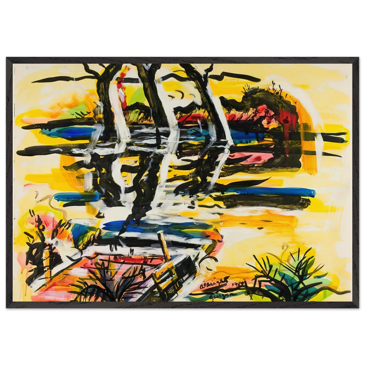 THREE TREES GEORGIA 1969 - Ivan Albright 70x100 cm / 28x40 inches Framed Art Print – Black Wooden Frame