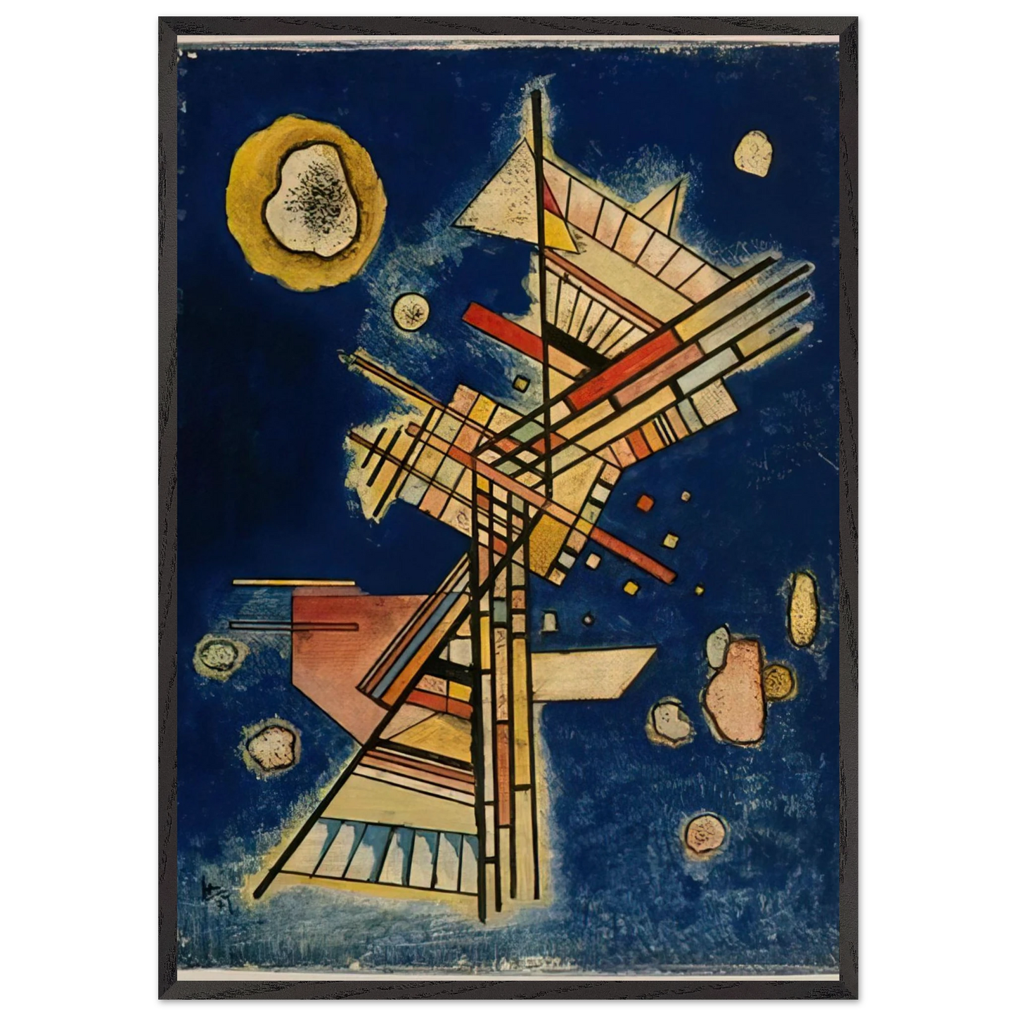DARK FRESHNESS 1927 - Wassily Kandinsky 70x100 cm / 28x40 inches Framed Art Print – Black Wooden Frame