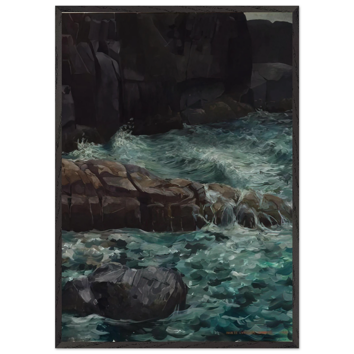 MAINE COAST - Ivan Albright 70x100 cm / 28x40 inches Framed Art Print – Black Wooden Frame