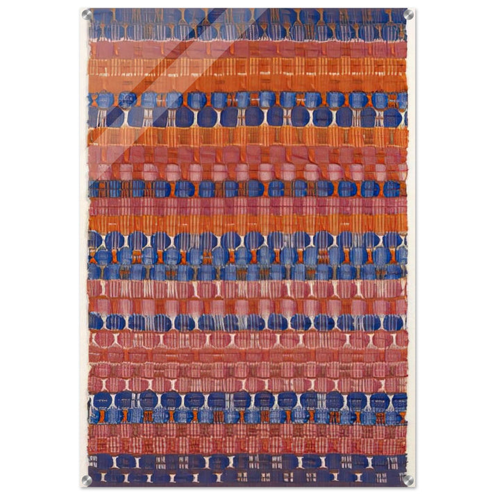 RED AND BLUE LAYERS 1954 - Anni Albers Acrylic Print - 70x100 cm / 28x40″ inches | Anni Albers Wall Art | Anni Albers Prints
