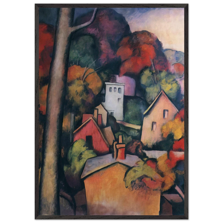 UPPER MANHATTAN - Thomas Hart Benton 70x100 cm / 28x40 inches Framed Art Print – Black Wooden Frame