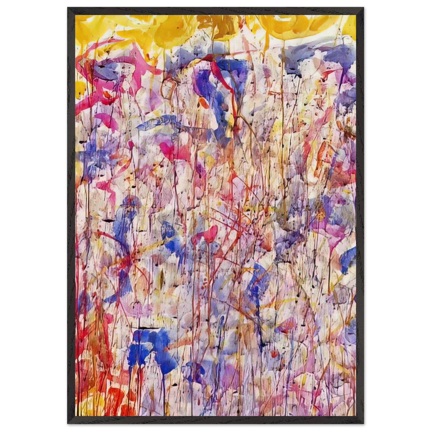 Untitled SF57-008 - Sam Francis 70x100 cm / 28x40 inches Framed Art Print – Black Wooden Frame