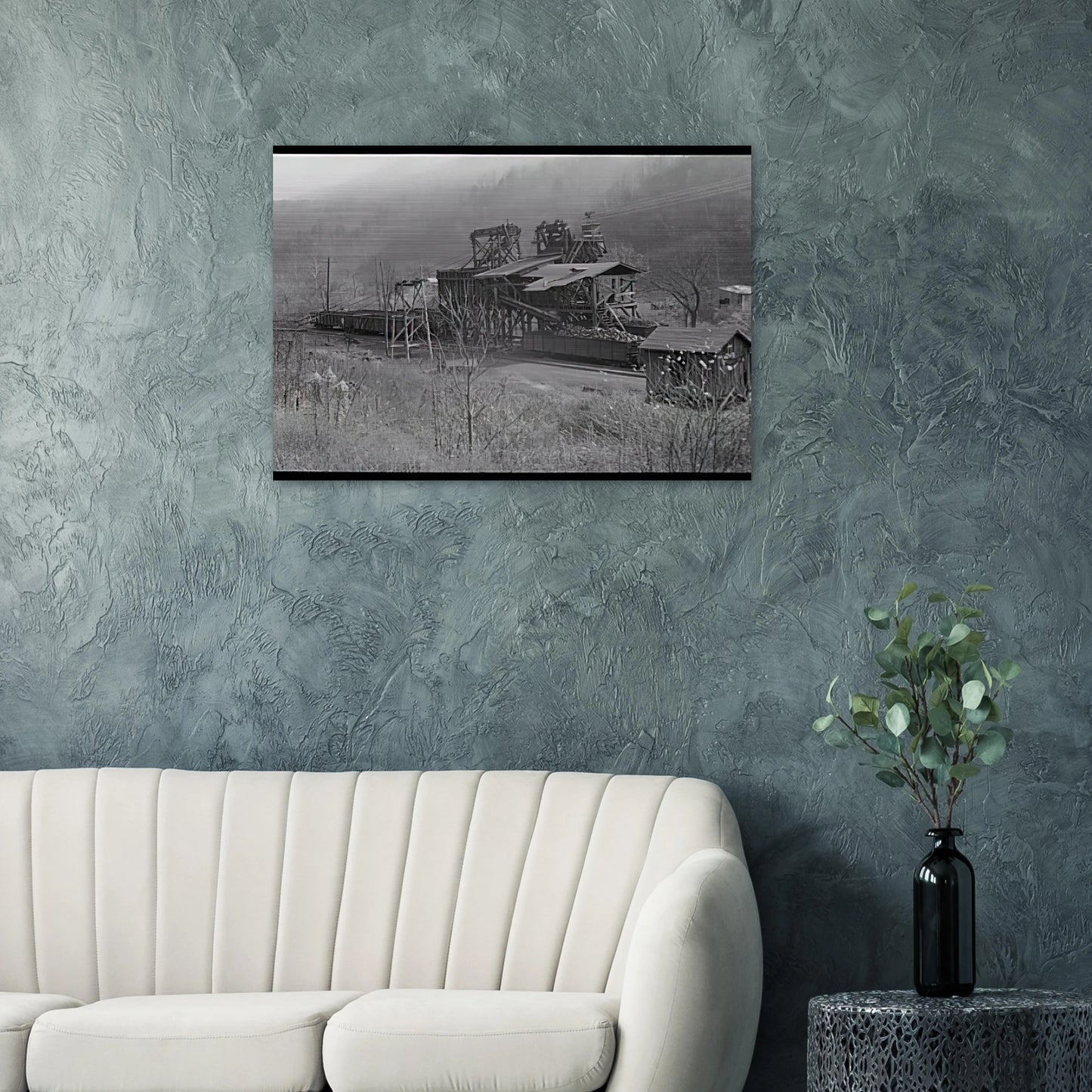 LOADING RECENTLY MINED COAL IN JENKINS 1935 - Ben Shahn Brushed Aluminum Print - 70x100 cm / 28x40 inches | Ben Shahn Aluminum Print | Ben Shahn Prints