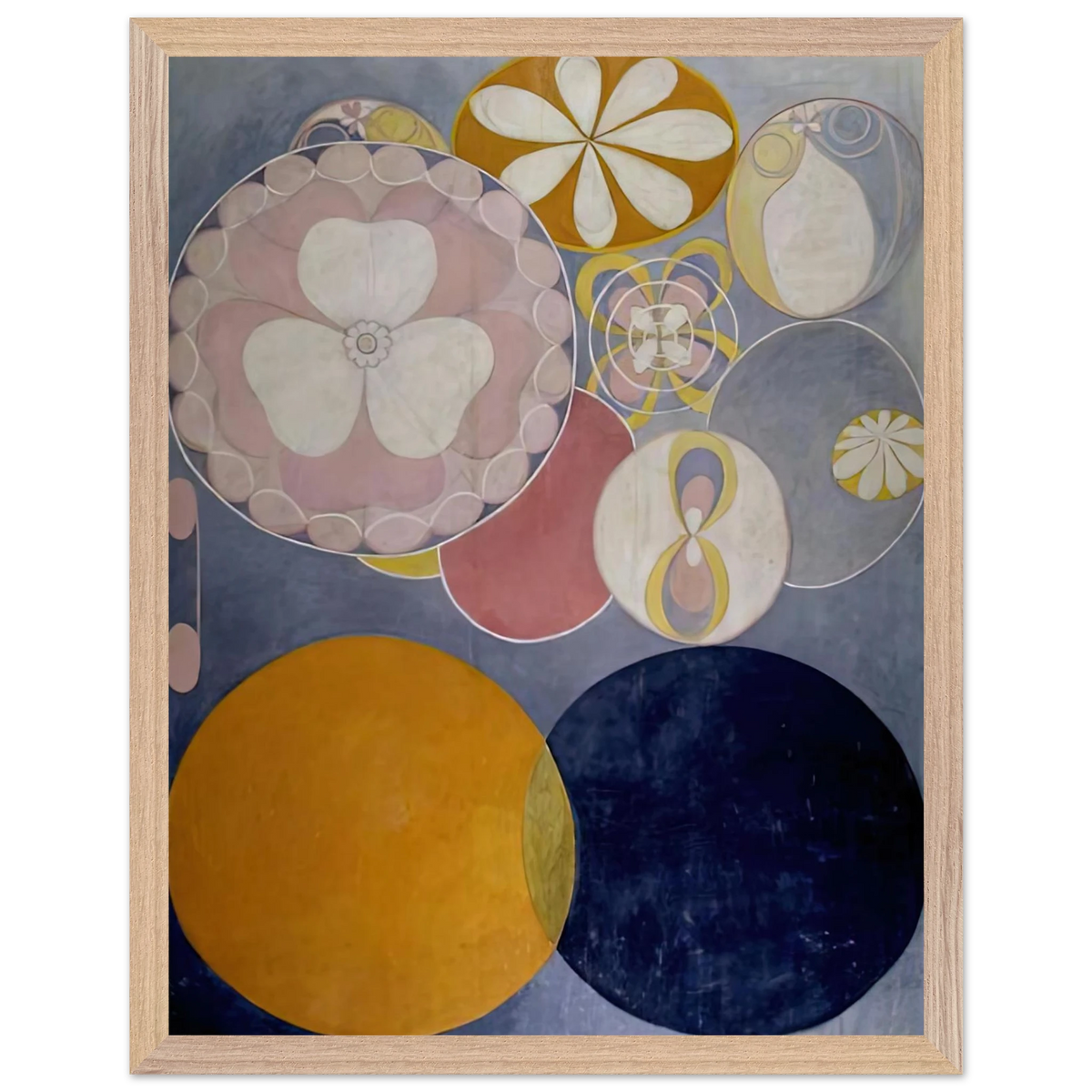 Hilma af Klint - DE TIO ST RSTA N 2 BARNAALDERN 1907 Wall art - A3 (29.7 x 42 cm) - Premium Wooden Framed Poster With Fine Art Paper-canvas - Wood frame