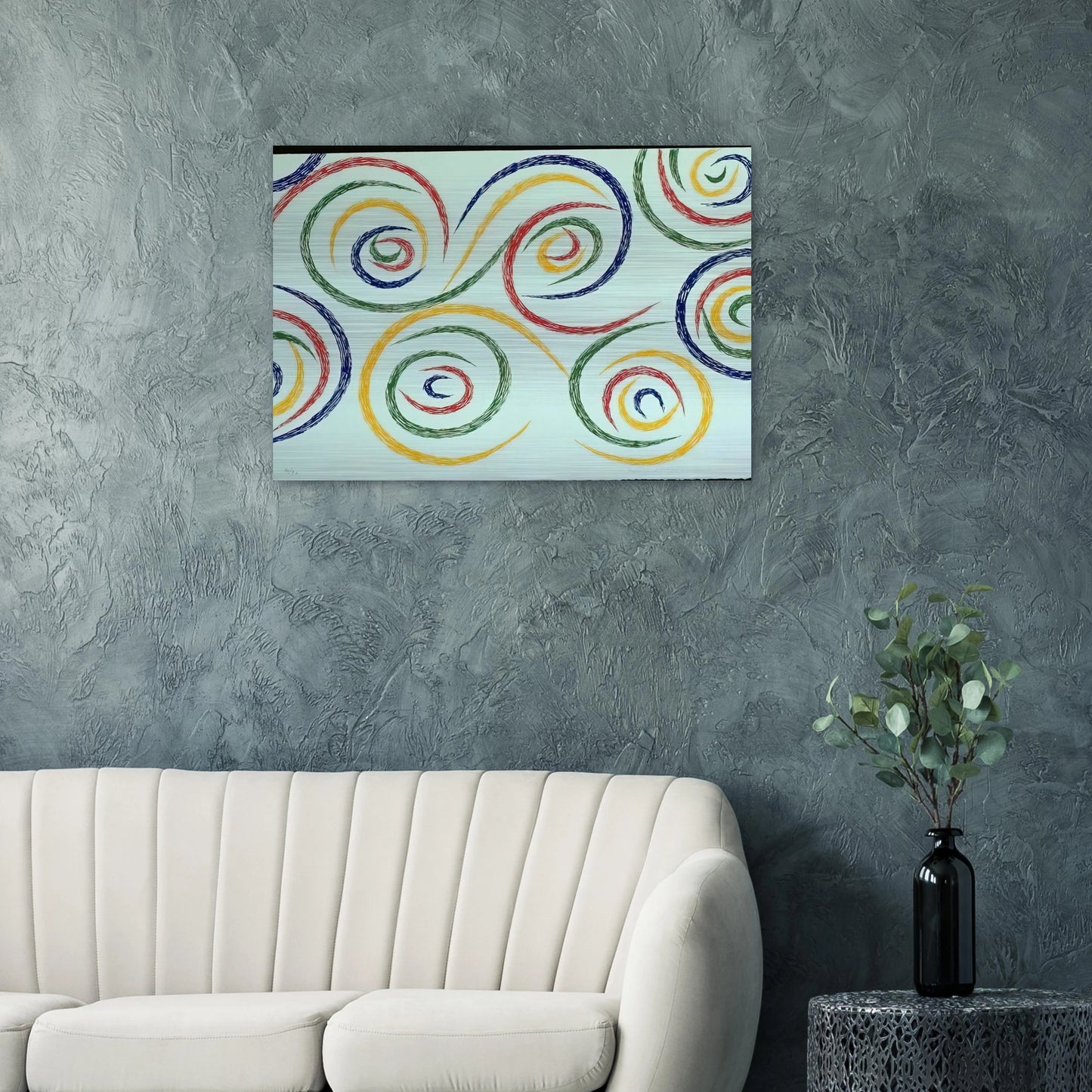 Cercles du Matin - 1992 - Piero Dorazio Brushed Aluminum Print - 70x100 cm / 28x40 inches | Piero Dorazio Aluminum Print | Piero Dorazio Prints