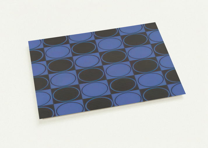 Carre bleu et noir - 1980 By Antonio Asis Pack of 10 Post Cards | Antonio Asis Post Cards | A6 (10.5 x 14.8 cm) - 4.1 x 5.8 inches