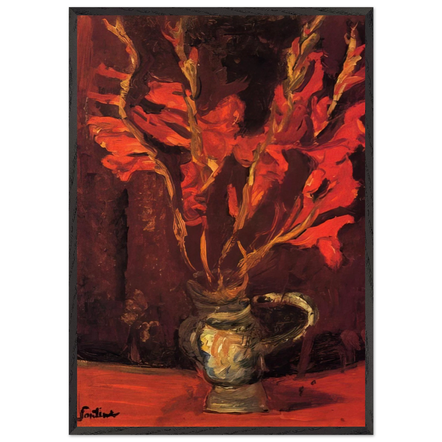 GLADIOLI 1919 - Chaim Soutine 70x100 cm / 28x40 inches Framed Art Print – Black Wooden Frame