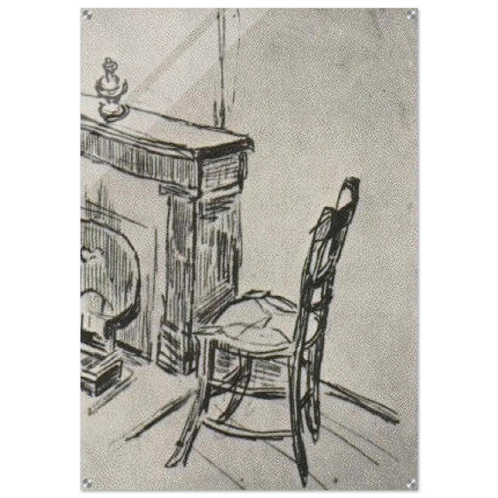 Chair near the Stove - Vincent van Gogh Acrylic Print - 70x100 cm / 28x40″ inches