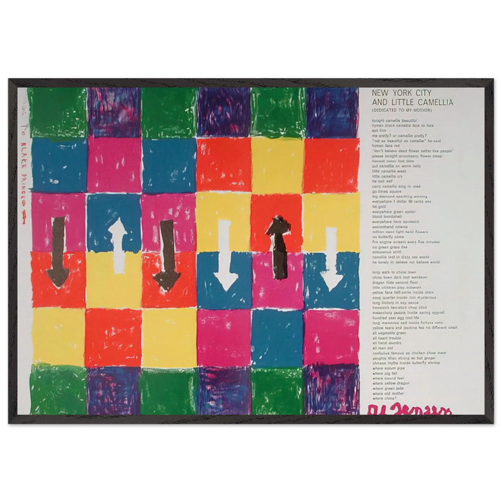 Hommage to Blake Prince tiree de lalbum 1 Life - 1964 - Alfred Jensen 70x100 cm / 28x40 inches Framed Art Print – Black Wooden Frame
