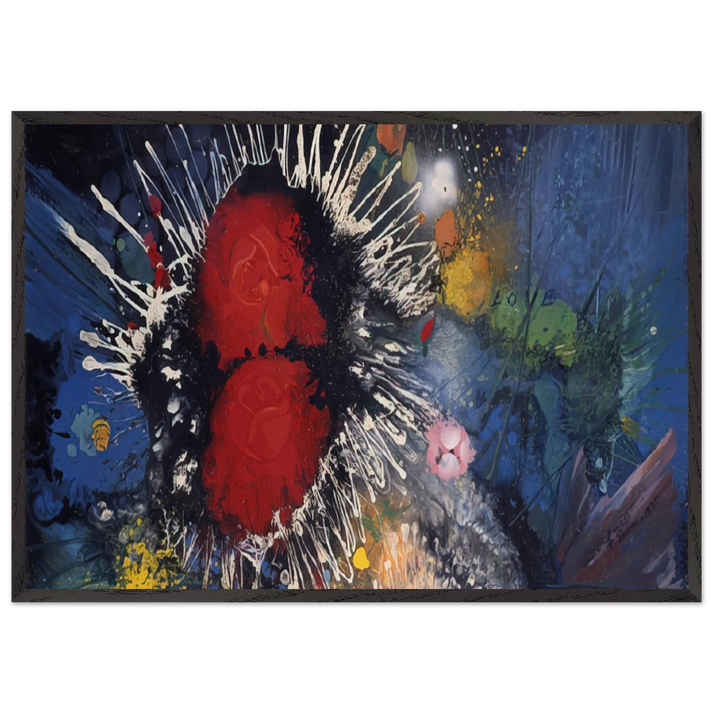 Flowers No 4 - 1974 - Gebre Kristos Desta 70x100 cm / 28x40 inches Framed Art Print – Black Wooden Frame