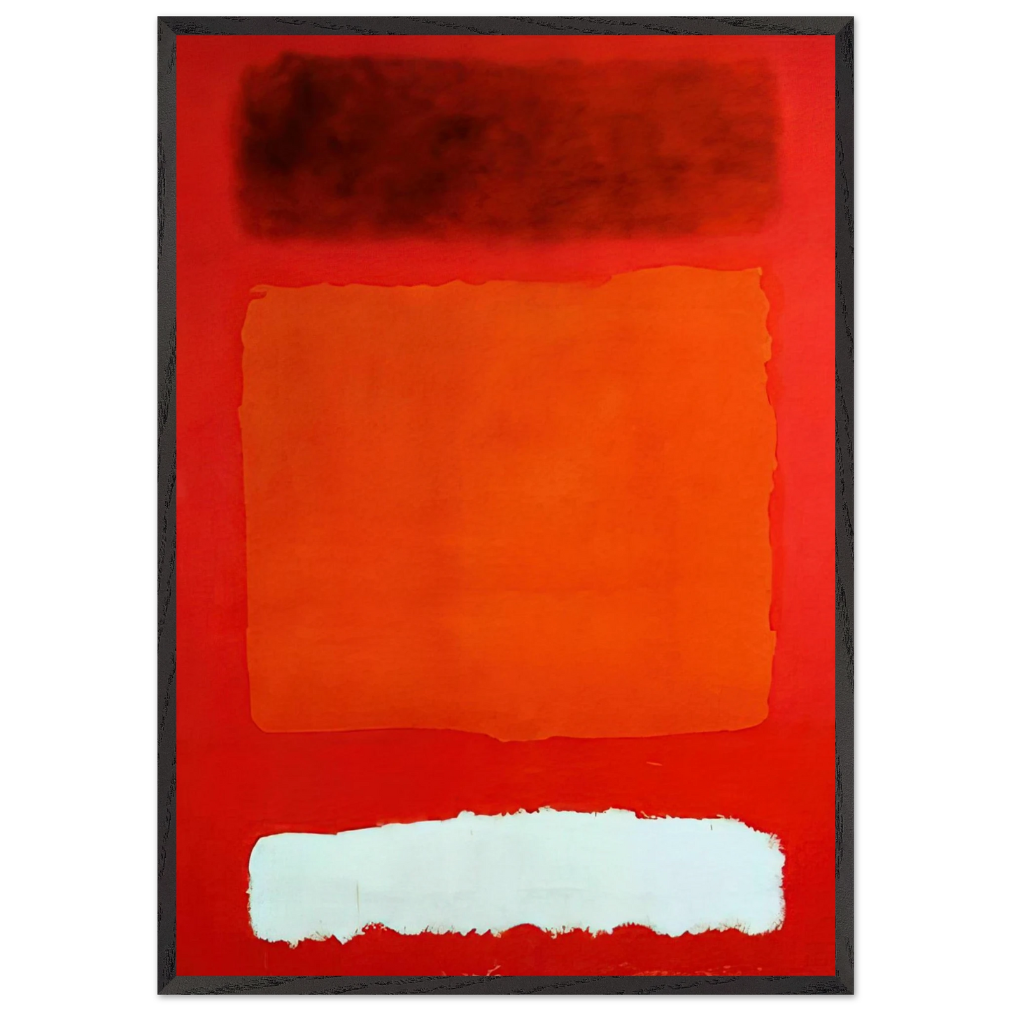 Red White and Brown - 1957 - Mark Rothko 70x100 cm / 28x40 inches Framed Art Print – Black Wooden Frame