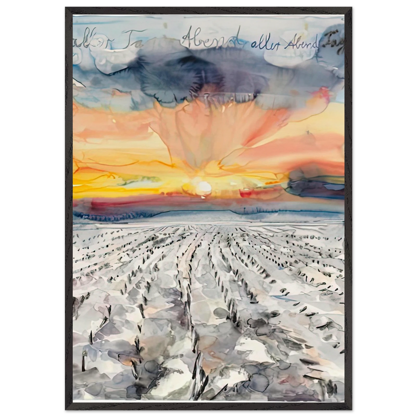 THE EVENING OF ALL DAYS THE DAY OF ALL EVENINGS 2014 - Anselm Kiefer 70x100 cm / 28x40 inches Framed Art Print – Black Wooden Frame