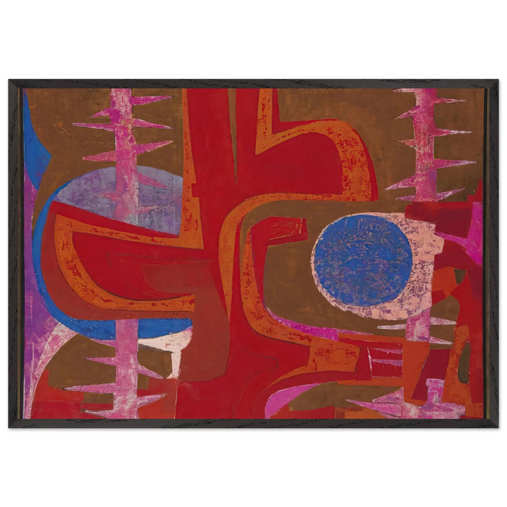 Sobre la tumba de Justino - Pedro Coronel 70x100 cm / 28x40 inches Framed Art Print – Black Wooden Frame